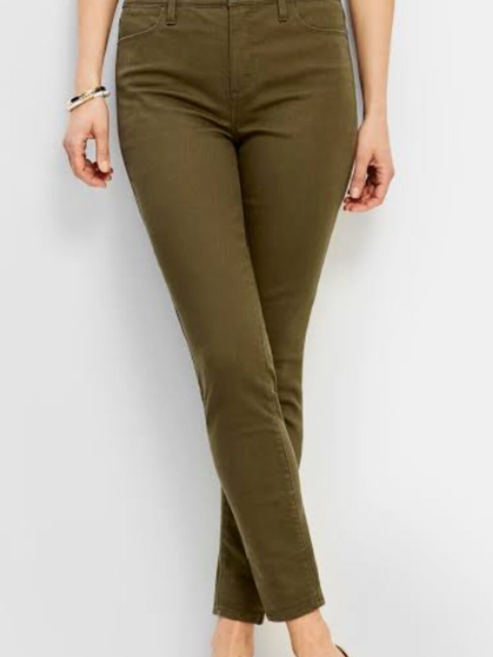 Talbots Flawless High-Rise Legging Ankle Olive-Green Skinny High-Rise Jeans 8